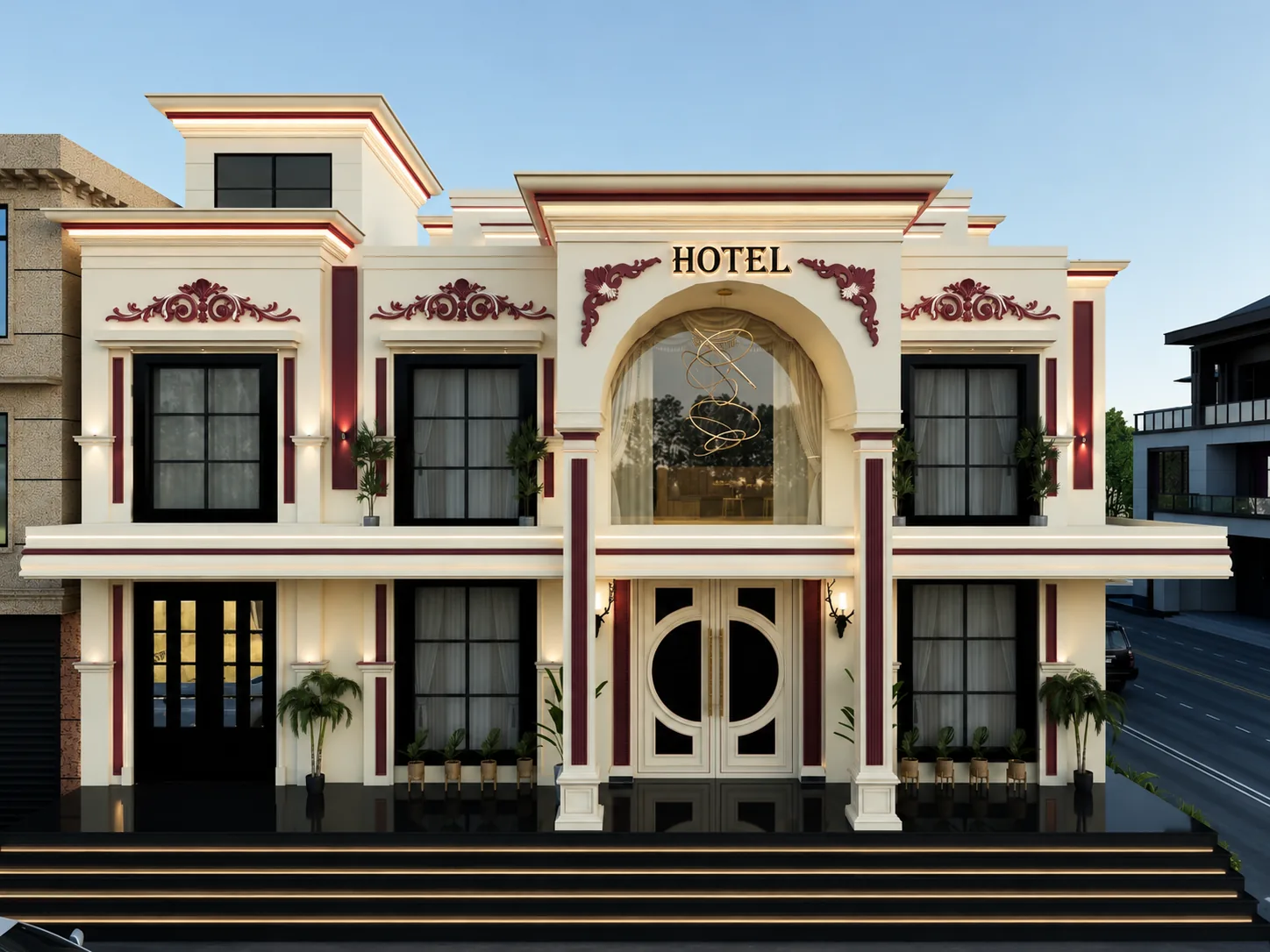 The royal facade of Hotel Aryavansh