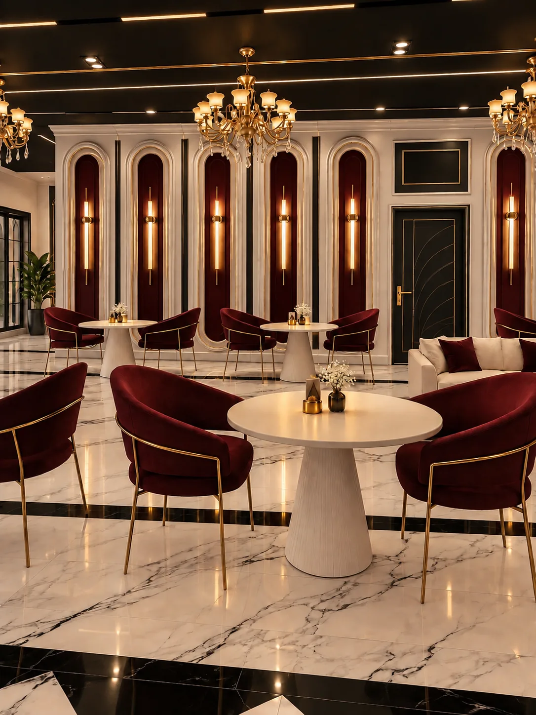 Elegant restaurant seating
